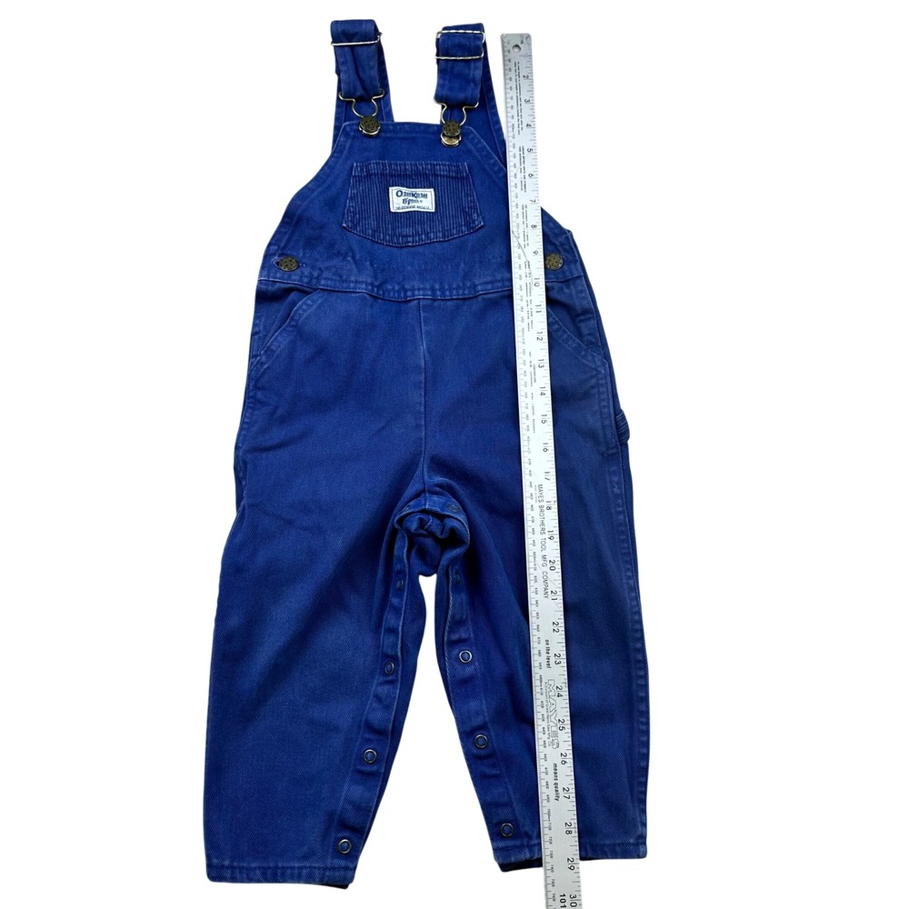 Vintage‎ 1990s OshKosh B'gosh Blue Overalls Toddler 3T Made USA Cotton Snap Leg - Picture 8 of 16